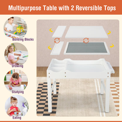 Kids Multi-Activity Play Table with Storage & Paper Roll