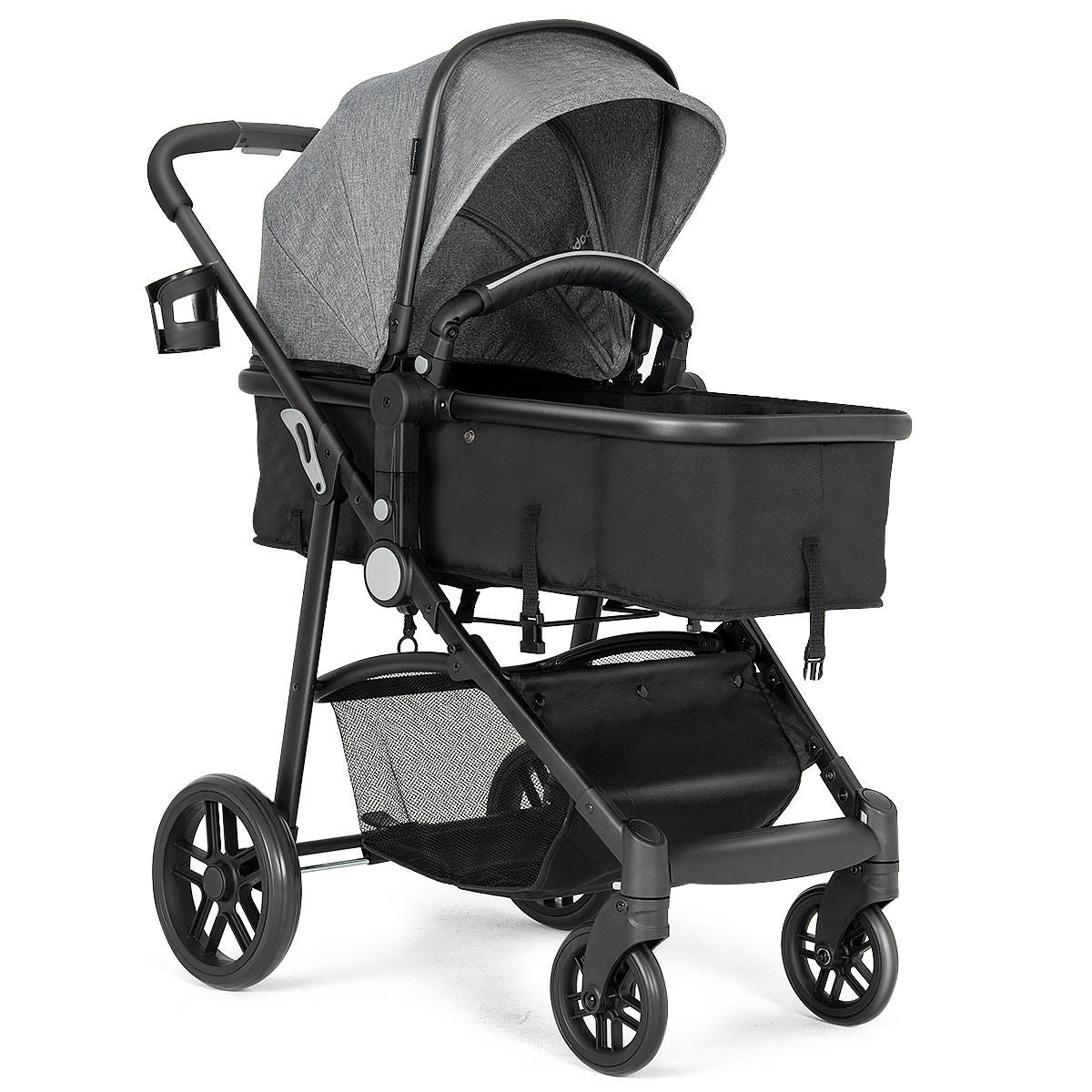 2-in-1 Foldable Baby Stroller with Reversible Seat