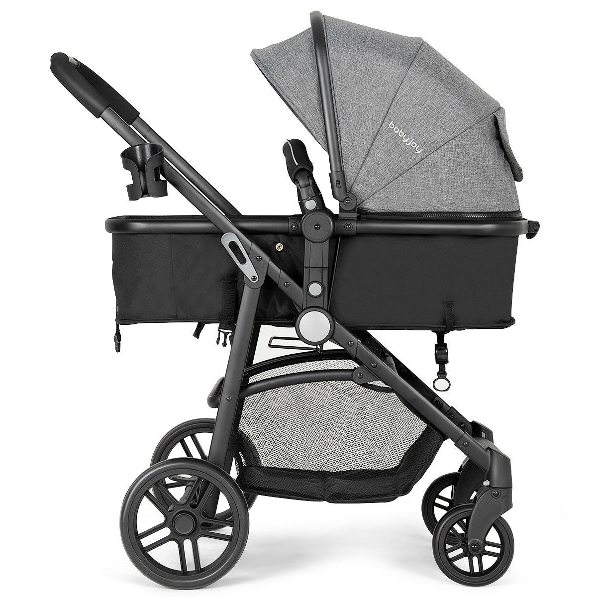2-in-1 Foldable Baby Stroller with Reversible Seat