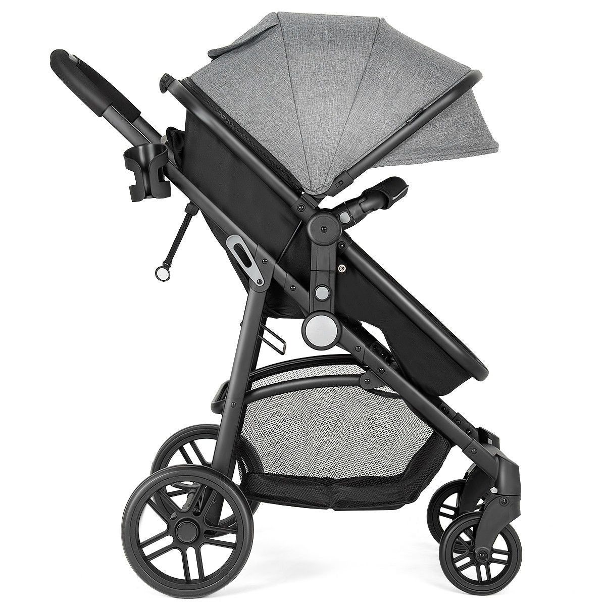 2-in-1 Foldable Baby Stroller with Reversible Seat