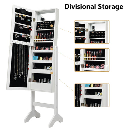 Mirrored Jewelry Armoire with LED Lights