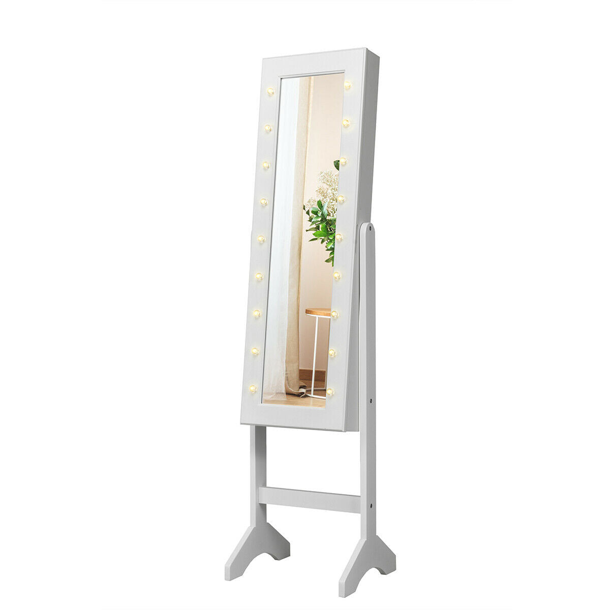 Mirrored Jewelry Armoire with LED Lights